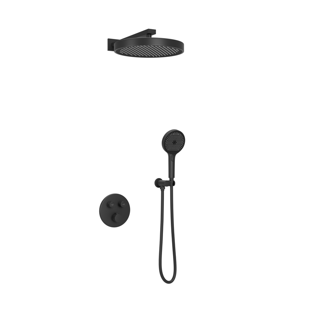 Душевой комплект Sancos Space встраиваемый c термостатическим смесителем, цвет черный матовый , арт. SC3006MB