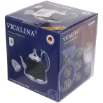 Чайник из нержавеющей стали 1л «Vicalina» с ситом, черный