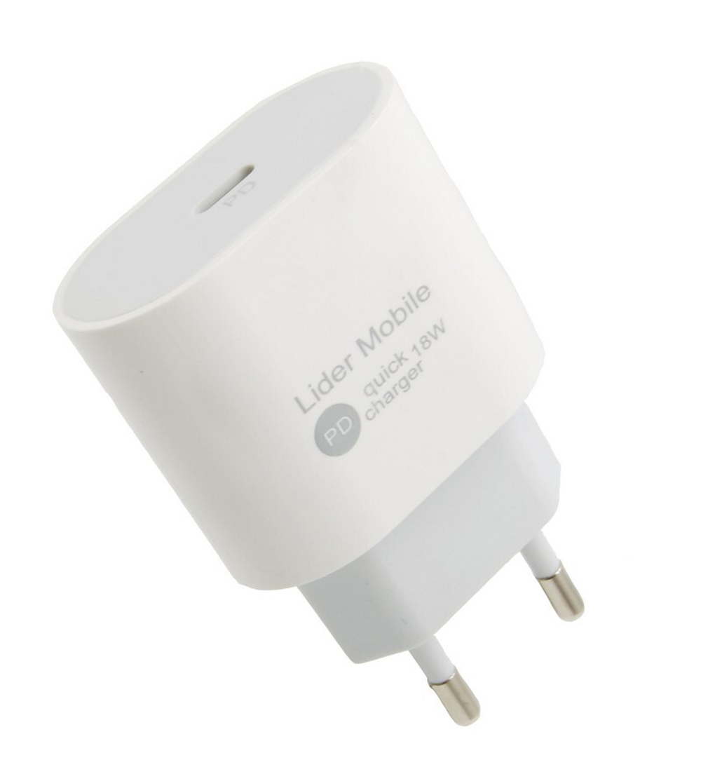 Сетевой адаптер питания iPhone 12 Lider Mobile PD QC 18W (белый)