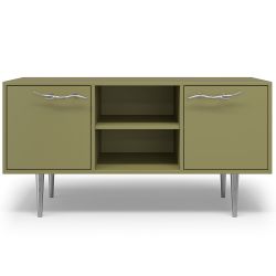 Тумба под ТВ Арт Колор matte 117см Стайл Сильвер Зеленая олива матовая