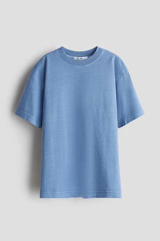 H&M Футболка из хлопка с принтом, синий