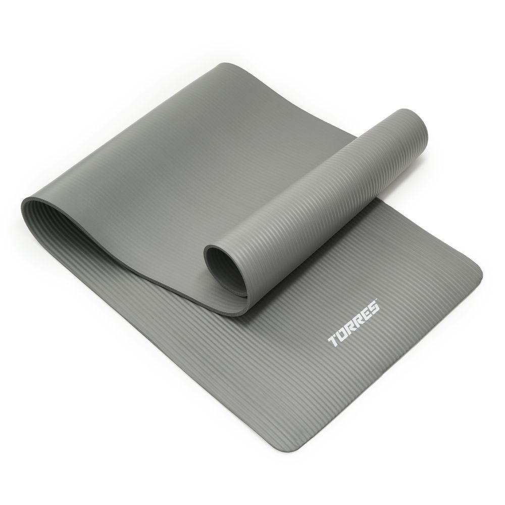 Коврик для йоги TORRES SOFT, YL10108, NBR(синт.каучук), толщина 0,8 см, серый