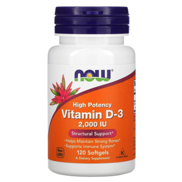 Now Foods Vitamin D3 2000 IU 120 softgels , Витамин Д3