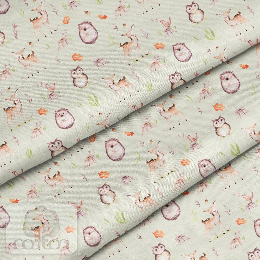 Отрез хлопка "Бемби и ёжик"
