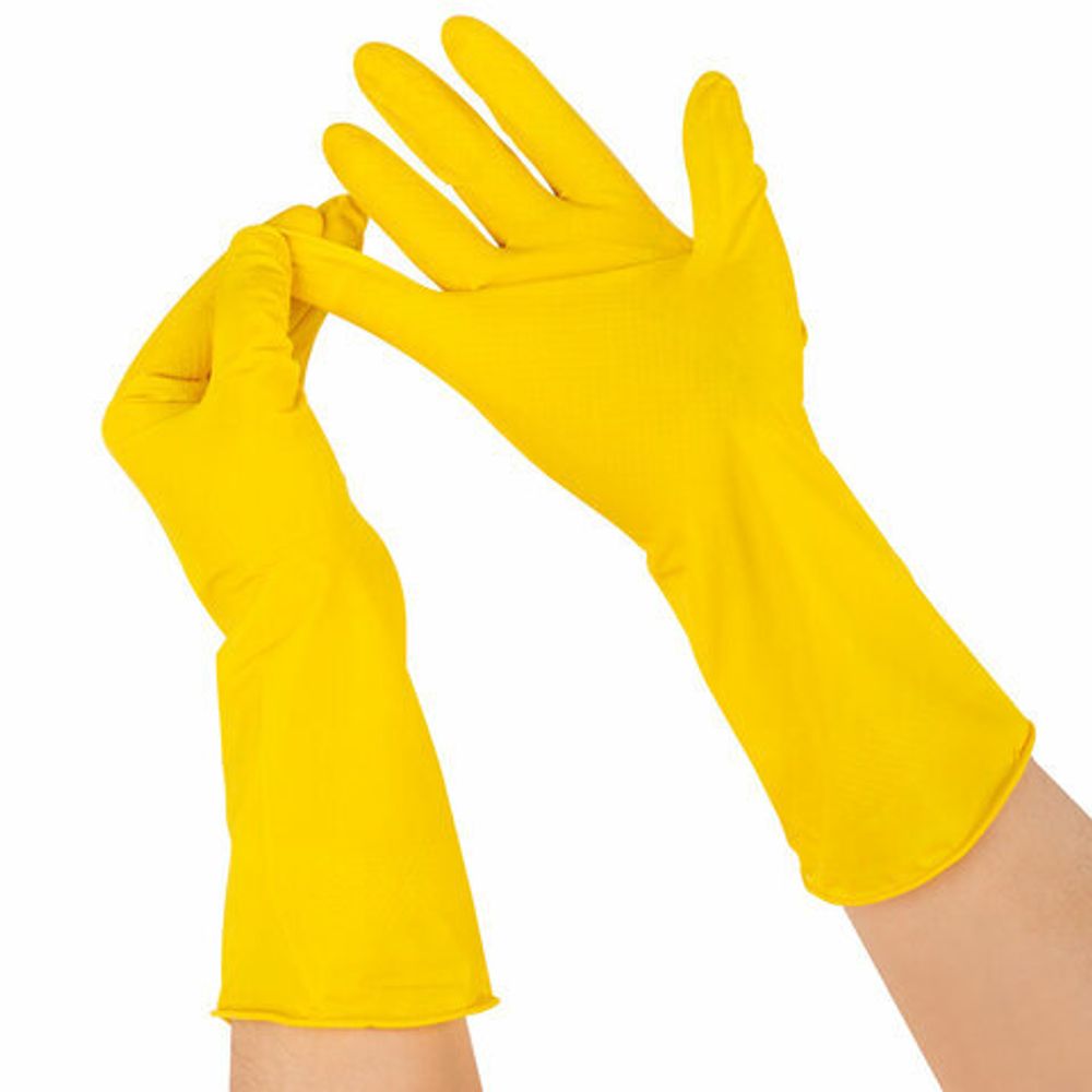 Перчатки МНОГОРАЗОВЫЕ латексные "Для деликатной уборки", размер S (малый), вес 23 г, KOMFI, DGL016L