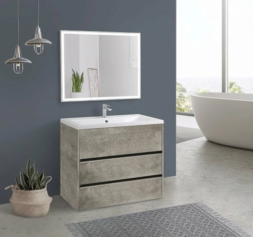 Тумба с раковиной Art&Max Family 900-3C напольная, Венето цемент