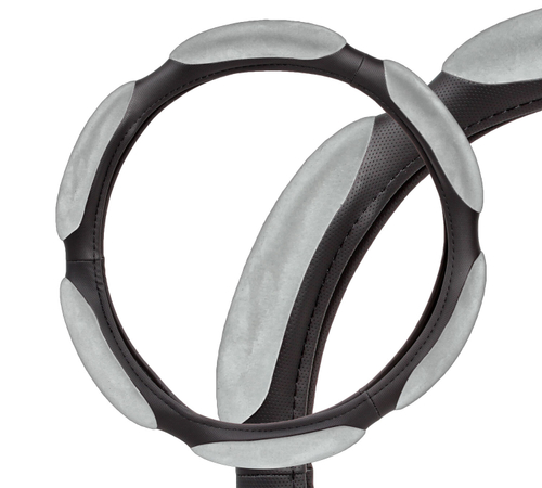 Оплетка руля L Airline поролон (6 подушечек) серая, черная
