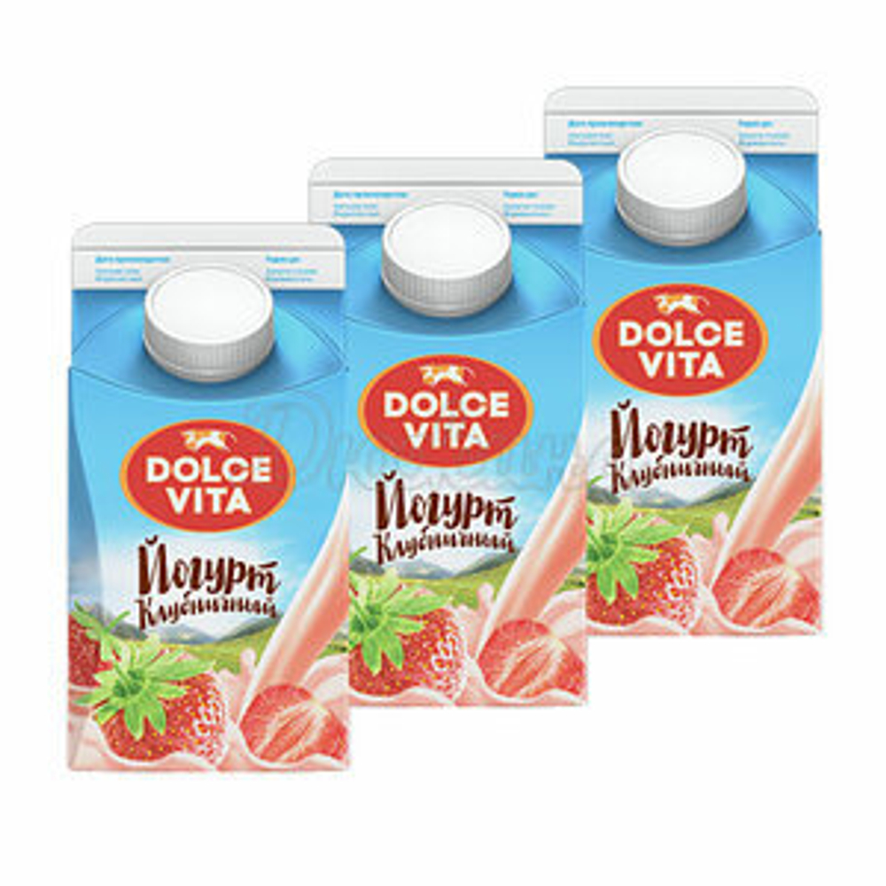 Йогурт "Дольче Вита" КЛУБНИКА 2.5% 900гр