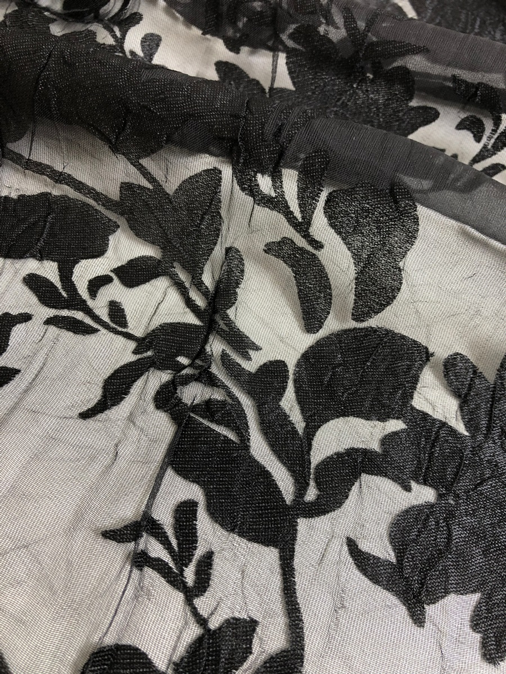 Шифон вискоза, черный, жаккард, деворе C03