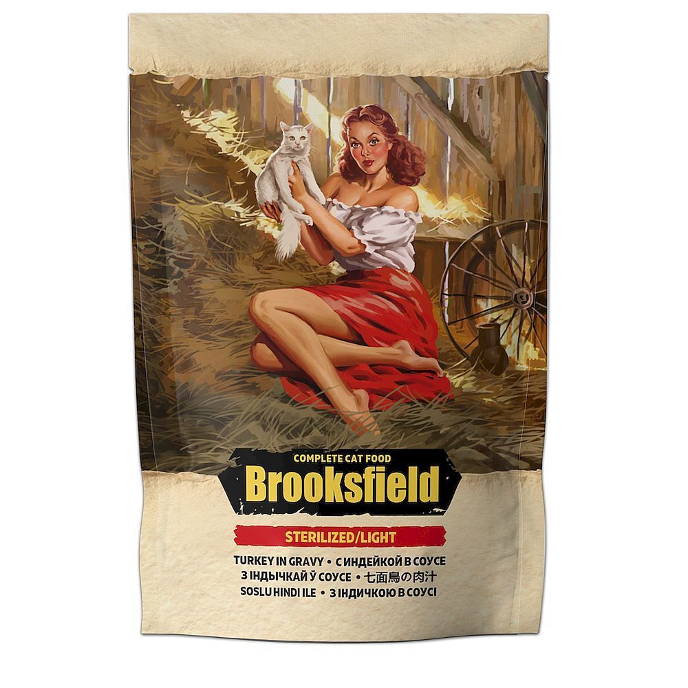 BROOKSFIELD Sterilized/Light Cat Turkey пауч для стерилизованных кошек 85г Индейка в соусе