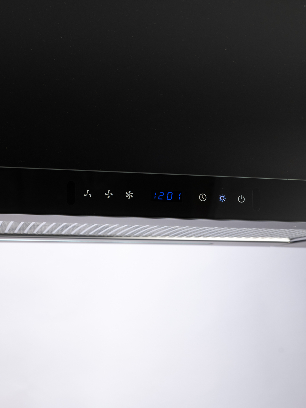 Вытяжка кухонная MACBI Perfa-60G-S/S (BLACK) черный, D150мм, 1200м3/ч, полновстраиваемая, мотор 230Ватт, стекло 60см, сенсорное управление + управление жестами, освещение светодиодное 5W