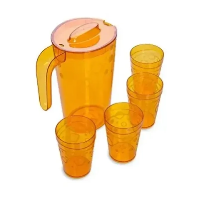 Кувшин Люмици 1,8л; 4 стакана Люмици 0,3л коричневый прозрачный С576КЧП (комплект 8 шт)