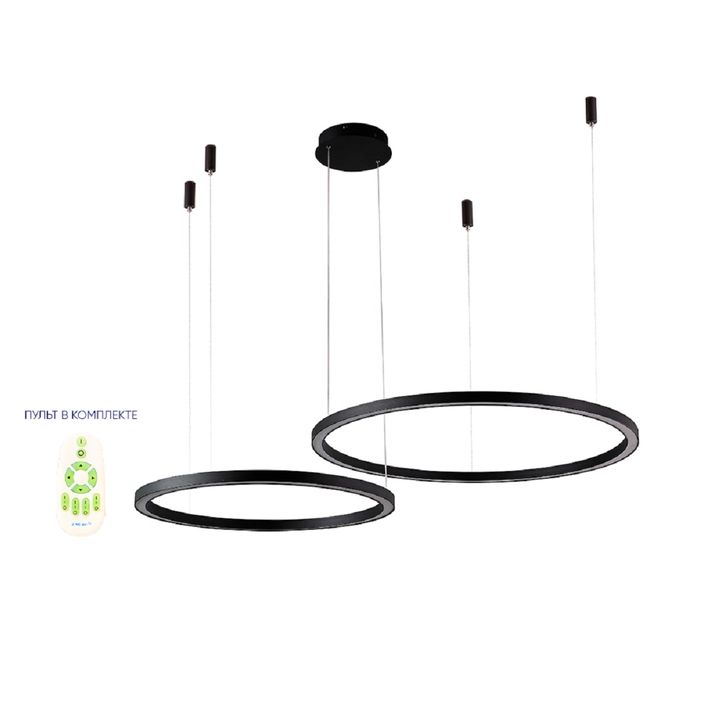 Подвесная люстра Crystal Lux FORTUNA SP123W LED D600+800 BLACK