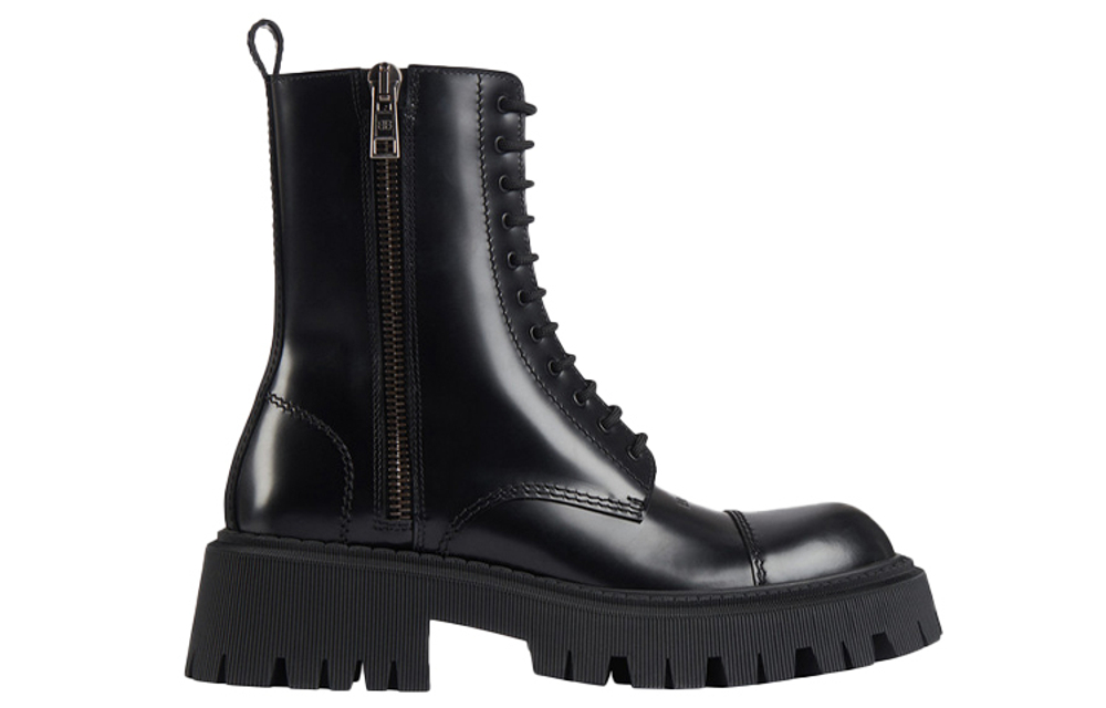 Balenciaga Balenciaga Tractor Comfortable Short Martin Boots Men's Black