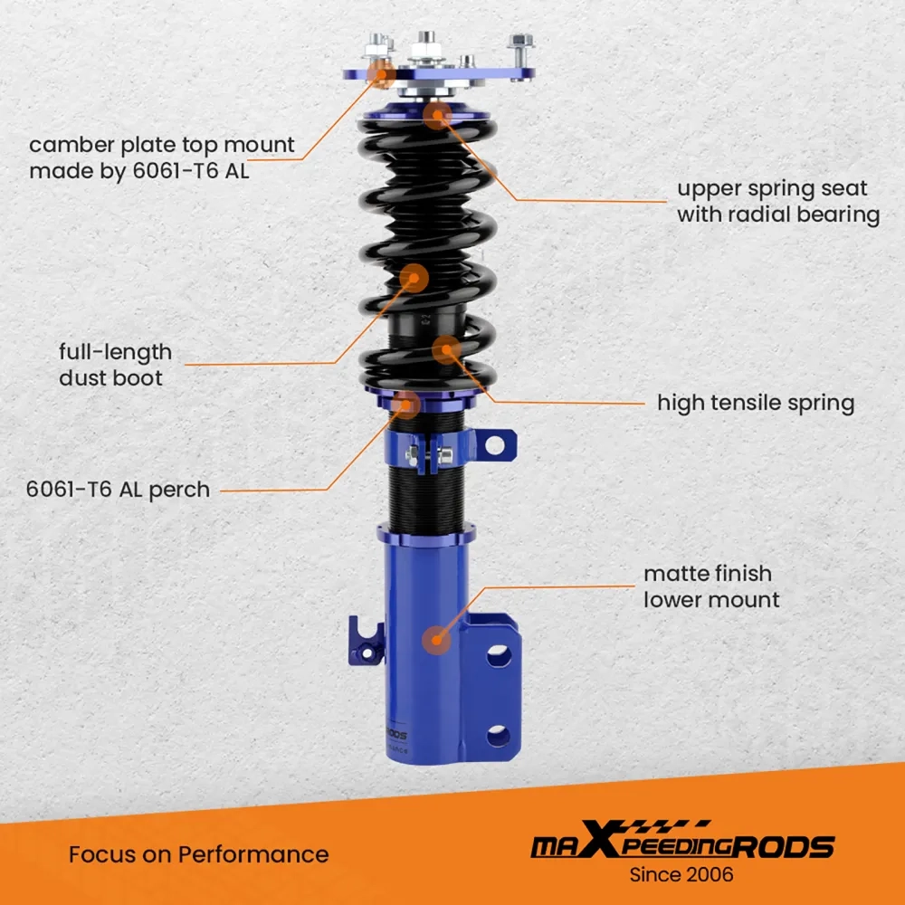 Suspension Coil Struts Tuning Coilovers Kits ApplicationCompatible compatible for Toyota Corolla 9th Gen. (E130) 2003-2008 USA and other markets lowering kit