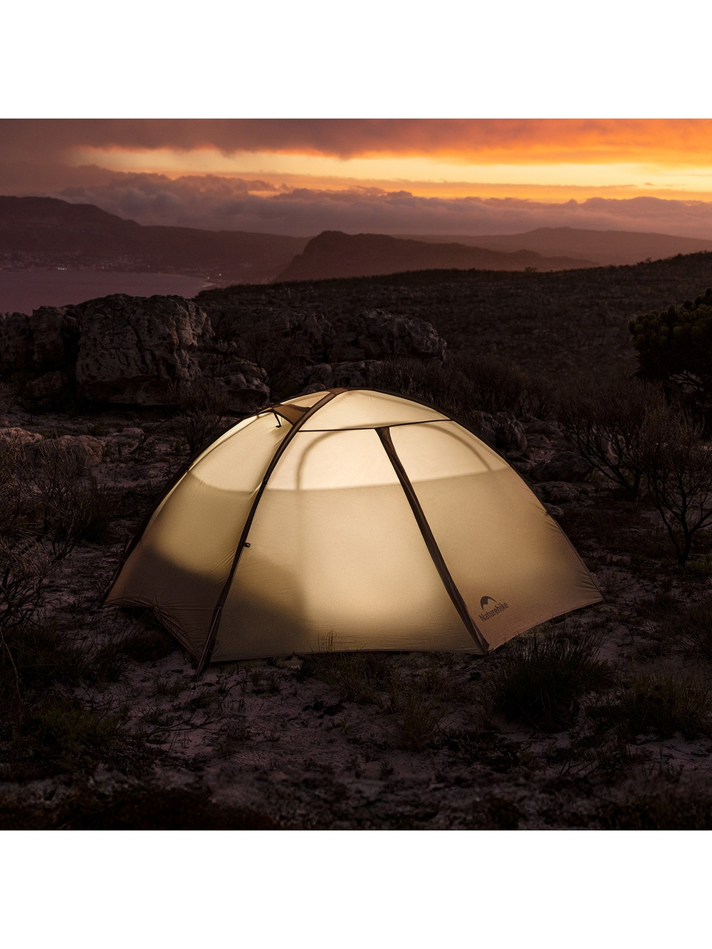 Палатка Naturehike Jiling PRO 1-местная, алюминиевый каркас, сверхлегкая, светло-коричневая