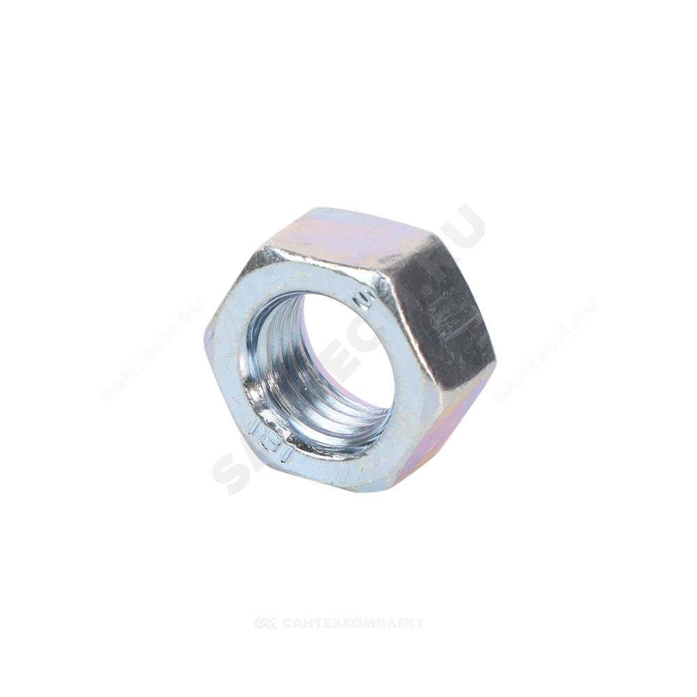 Гайка стальная оц М10 к.п. 5 шестигранная вес DIN 934 (5915/5927)