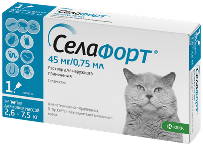Селафорт капли для кошек для наружнего применения противопаразитпрный