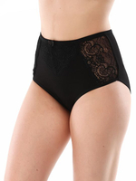 Трусы-макси из хлопка с элементами кружева (Размер: 5X) (Цвет: черный)