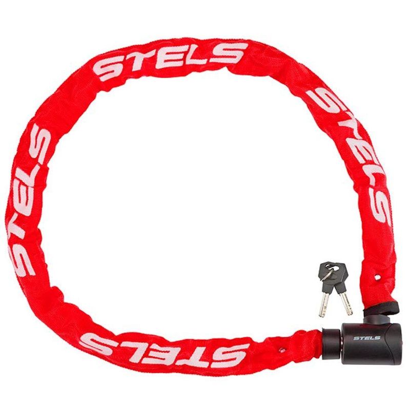 Цепь-замок 85803, 6*1200 мм. красная