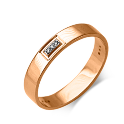 Обручальное кольцо из красного золота c бриллиантами 01-1184-00-101-1110-30