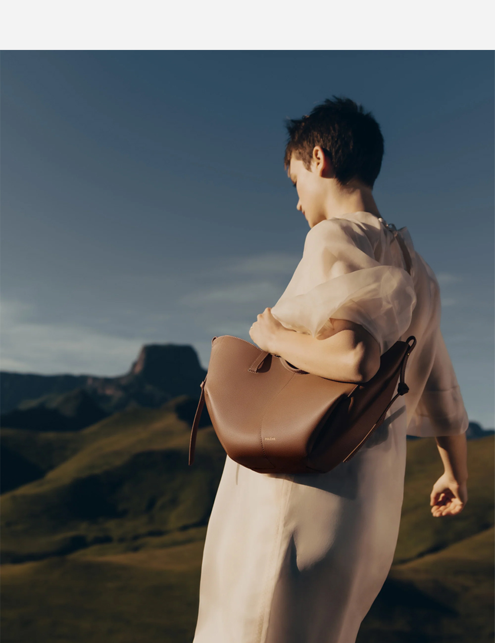 Сумка Polene Cyme Mini Edition Textured Camel