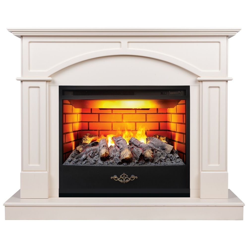 Электрокамин RealFlame Jacomo 25,5 WT крем с очагом 3D Firestar 25,5