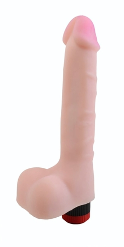 Вибратор-реалистик с мошонкой ANDROID II - 23 см. (Цвет: телесный)