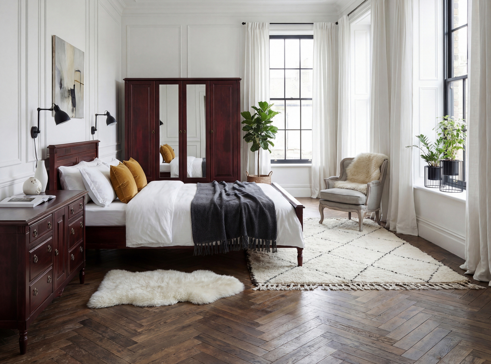 Кровать Джоли 180х200 из массива береза, красный, MAKOSA