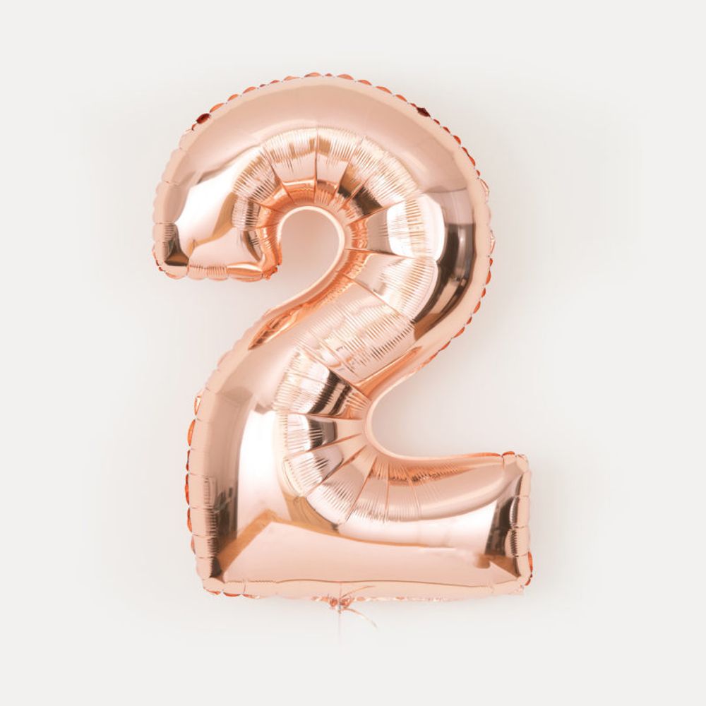 F 40''/102 см Цифра, 2 Розовое золото, 1 шт.  Изображение3