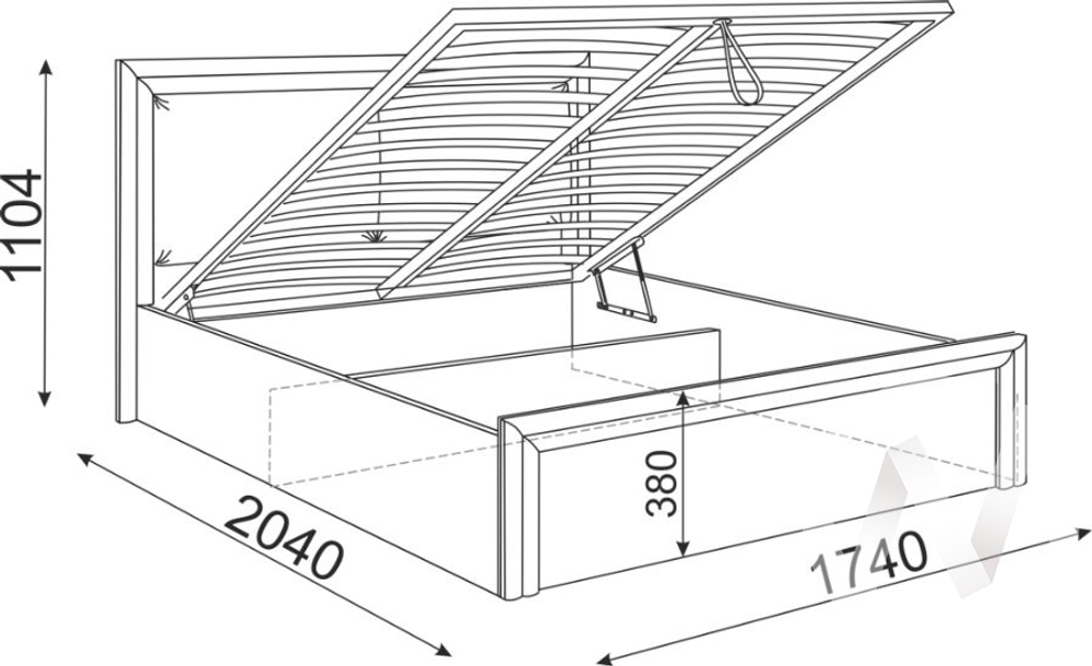 Кровать 1,6 с подъем. мех. и мягкой частью М32 Спальня Глэдис
