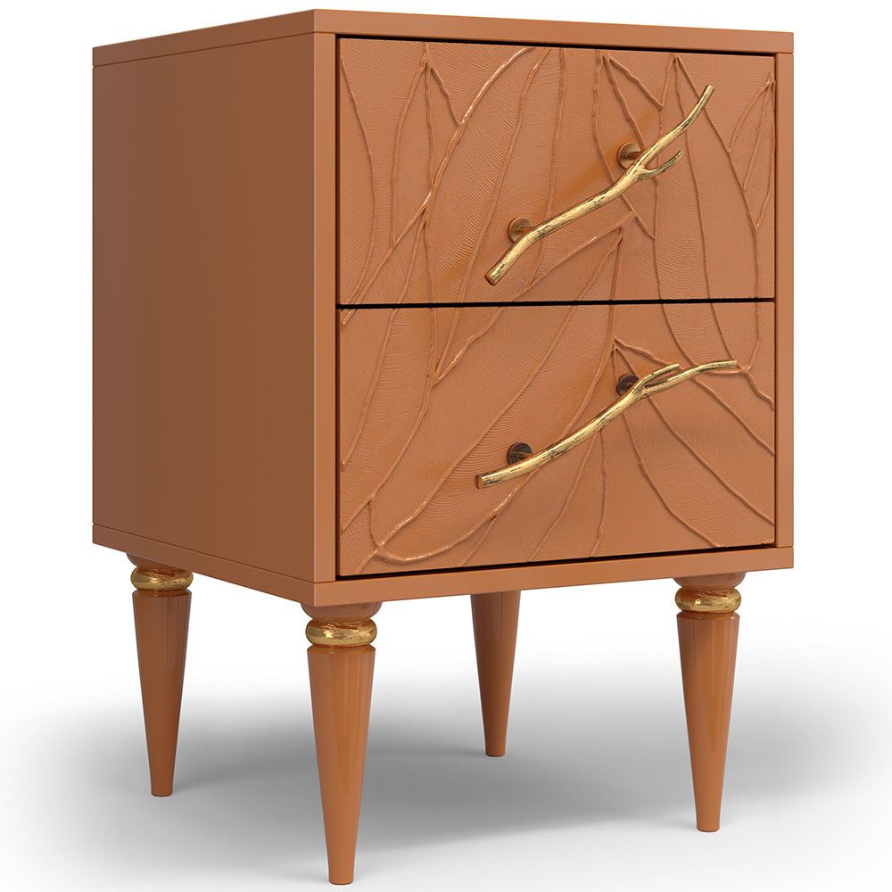 Тумба Арт Колор leaves Классик Голд Томленый оранжевый