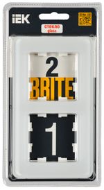 BRITE Рамка 2-местная РУ-2-2-Бр стекло белый RE IEK