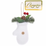 Подвеска «Теплая варежка» 12*6 см, Белый