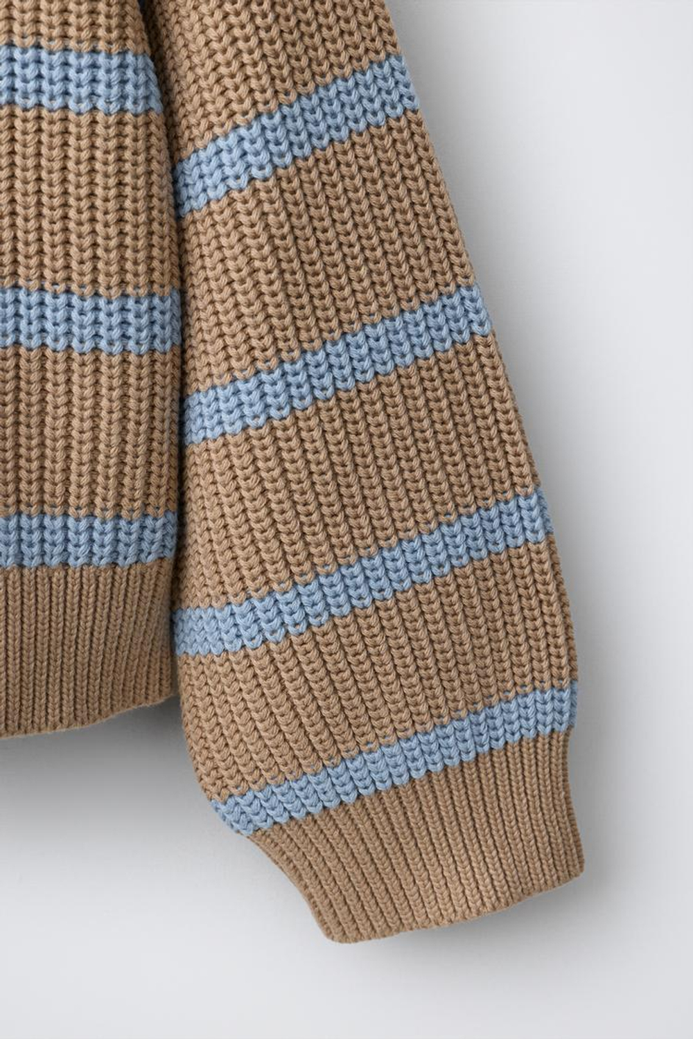 ZARA СВИТЕР В ПОЛОСКУ, СВЕТЛО-БЕЖЕВЫЙ