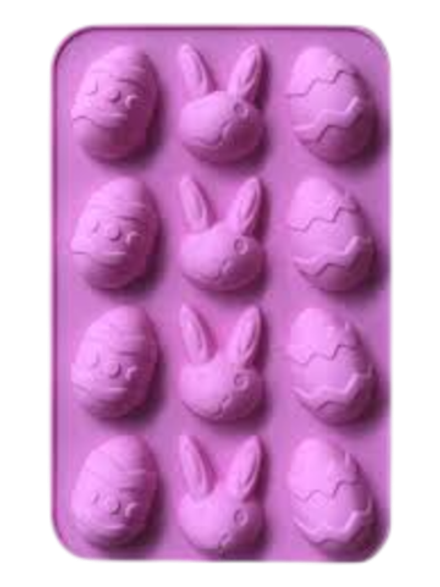 Форма силиконовая «Заяц и Яйцо» для шоколада, 12 ячеек