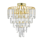 Люстра потолочная 6x40Вт E14, металл/хрусталь, золото