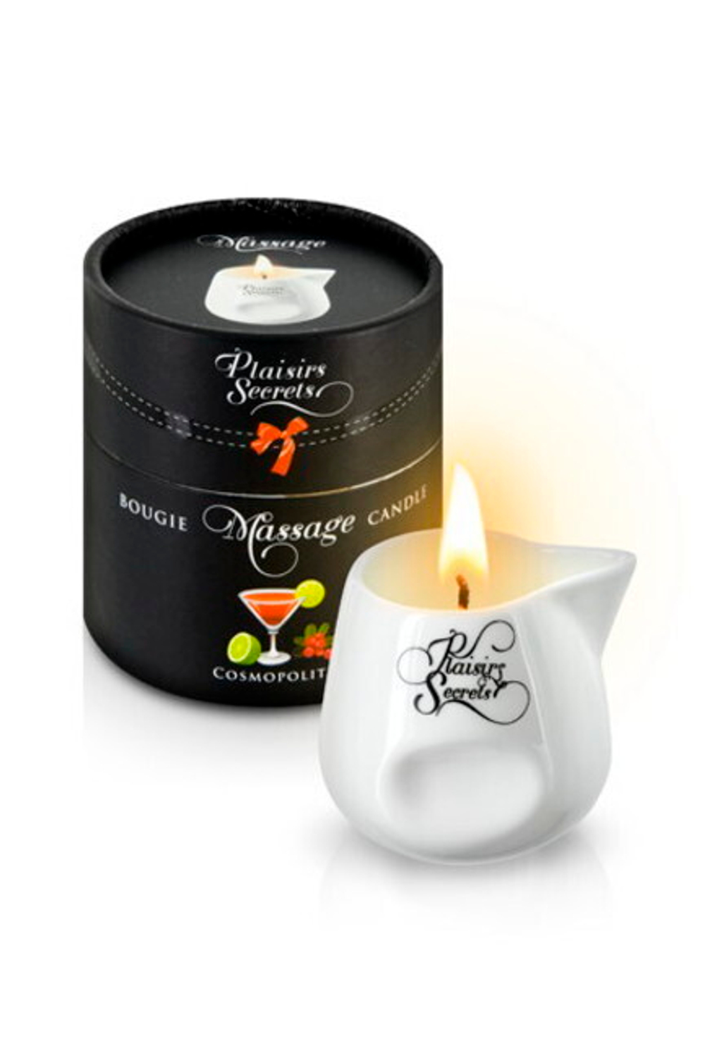 Массажная свеча с ароматом коктейля Космополитен Bougie Massage Candle (80 мл) (Цвет: белый)