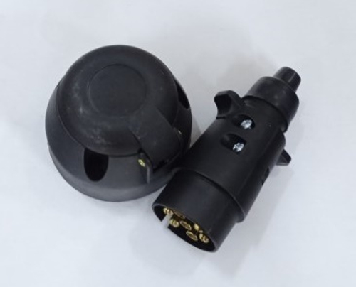 Разъем прицепа пластмассовый 7 конт. (вилка+розетка) (WONDERFULL)