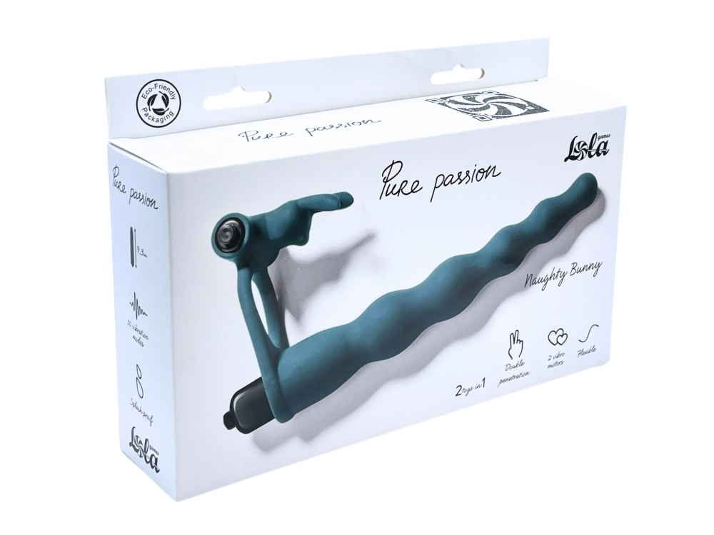 Вибронасадка для двойного проникновения Pure Passion Bunny Green