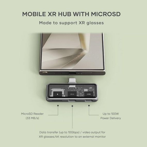 Хаб Satechi Mobile XR Hub with microSD PD 100W (ST-HXRSDM) серый