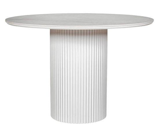 Стол DUBAI 120 Silvern gloss / white velvet