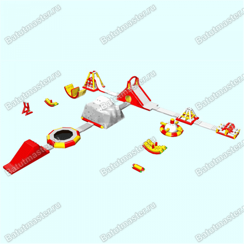 Коммерческий надувной аквапарк «Бухта Капитошки» 33×28×5 м