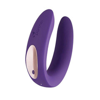 Фиолетовый вибратор для пар с пультом ДУ Satisfyer Double Plus Remote