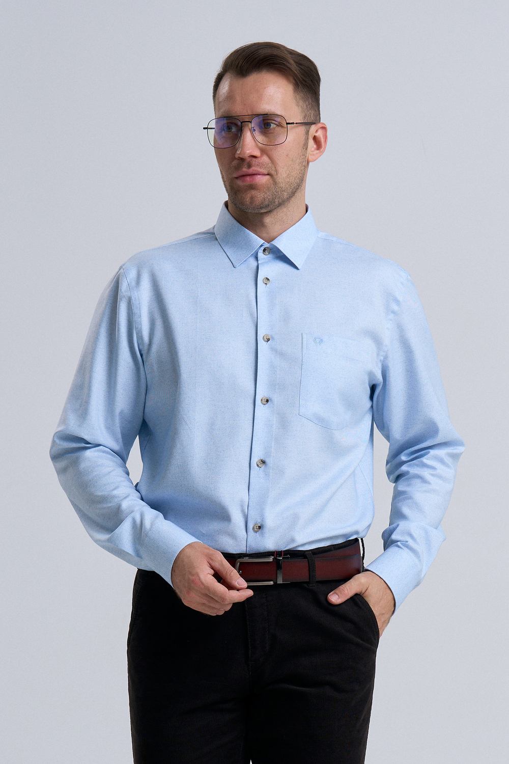 Сорочка мужская VESTER длинный рукав, в клетку, хлопок/лиоцелл 55641 07