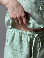 Костюм из муслина с завязками Мятный