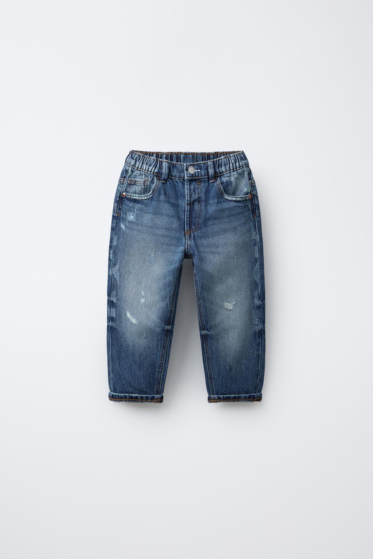 ZARA ДЖИНСЫ BAGGY, СИНИЙ