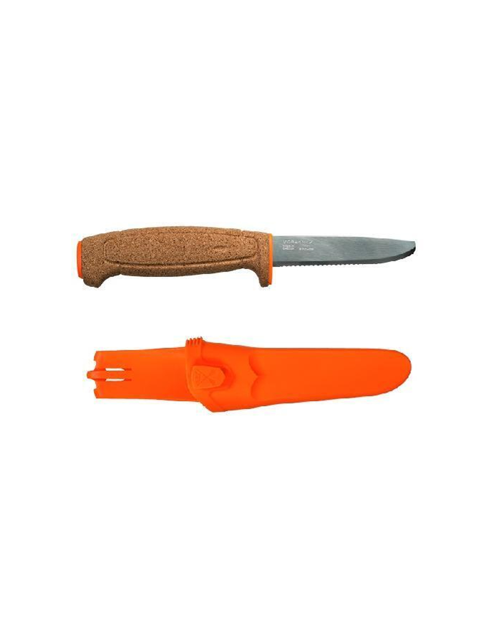 Нож Morakniv Floating Serrated Knife, нержавеющая сталь, пробковая ручка, оранжевый. 13131