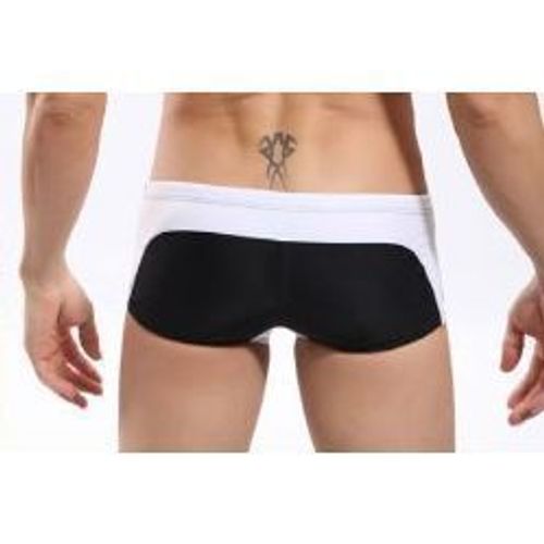 Мужские плавки хипсы белые с черной вставкой Seobean White Swimmer