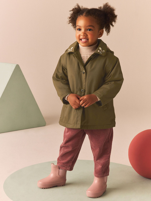 Куртка с флисовой подкладкой и капюшоном для девочки Next Q81-871, Хаки